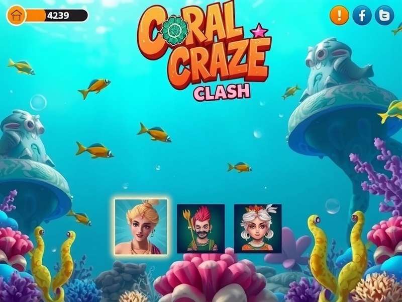 Coral Craze Clash character selection screen