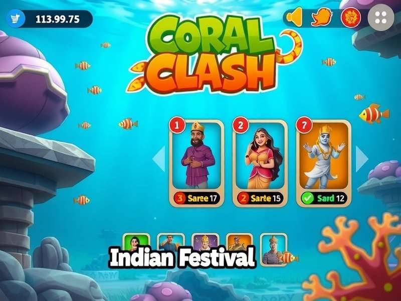 Coral Craze Clash gameplay screenshot showing underwater environment